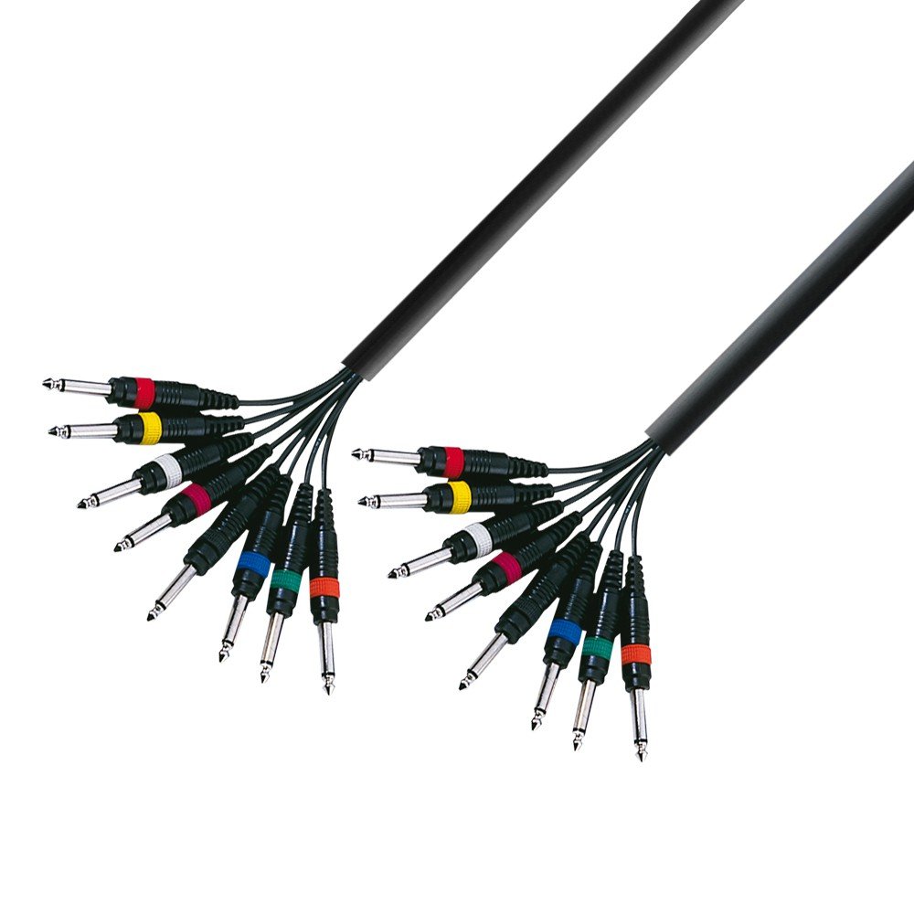 Adam Hall 3 Star Series 5m 8x 6.3mm Jack Mono to 8x 6.3mm Jack Mono Multicore Cable