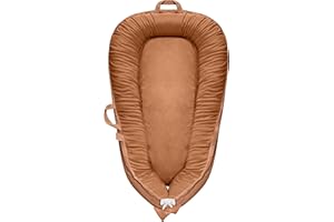 GUQDZOF Baby Lounger - Baby Lounger for Newborn 0-24 Months, Baby Nest Breathable & 100% Cotton and Velvet Cover Adjustable Portable Infant Lounger, Co Sleeper for Baby in Bed, Baby Essentials and Gifts