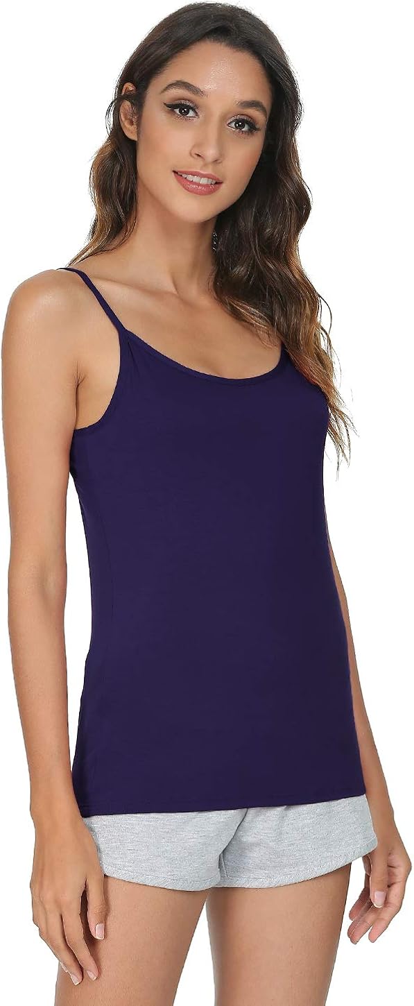 AMVELOP Adjustable Camisole for Women Spaghetti Strap Tank Top Super Soft Camisoles at  Women’s Clothing store