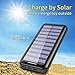 Power Bank Solar Portable Charger 24000mAh - ALLSOLAR Solar Phone charger with 3 Fast Charging USB Port and Dual Input External Battery Pack for Android Phones and All Smartphones and More(Black)