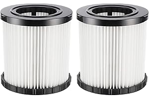 DEWAL ACCS DCV5801H DCV581H Wet Dry Shop Vacuum Filters for DeWalt 20V MAX Battery Vacuum, DCV580H (Cordless) HEPA Replacement Filter, Reusable and Washable, 2 Pack