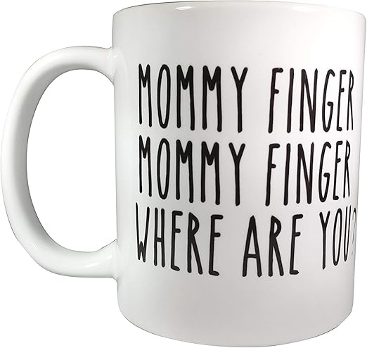 mommy finger coffee mug