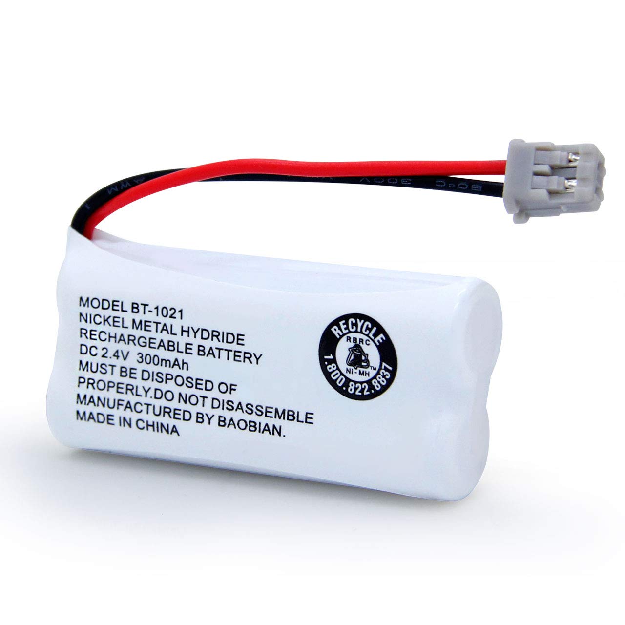 BAOBIAN Model BT-1021 BBTG0798001 Rechargeable Cordles Phone Battery Compatible with Uniden BT1021 BT-1025 BT-1008 BT-1016 Empire CPH-515B Cordless Handset 2.4V 300mAh(Pack of 4)