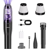 4-in-1 Mini Vacuum Cleaner, Small Hand Held Vacuum Cordless, Strong Suction, Duck Compact Vacuums Ultra-Quiet, 0.85 lb for Car,Desk,Drawer,Home, Air Duster/Inflator/Pump, USB Rechargeable, Seen on TV