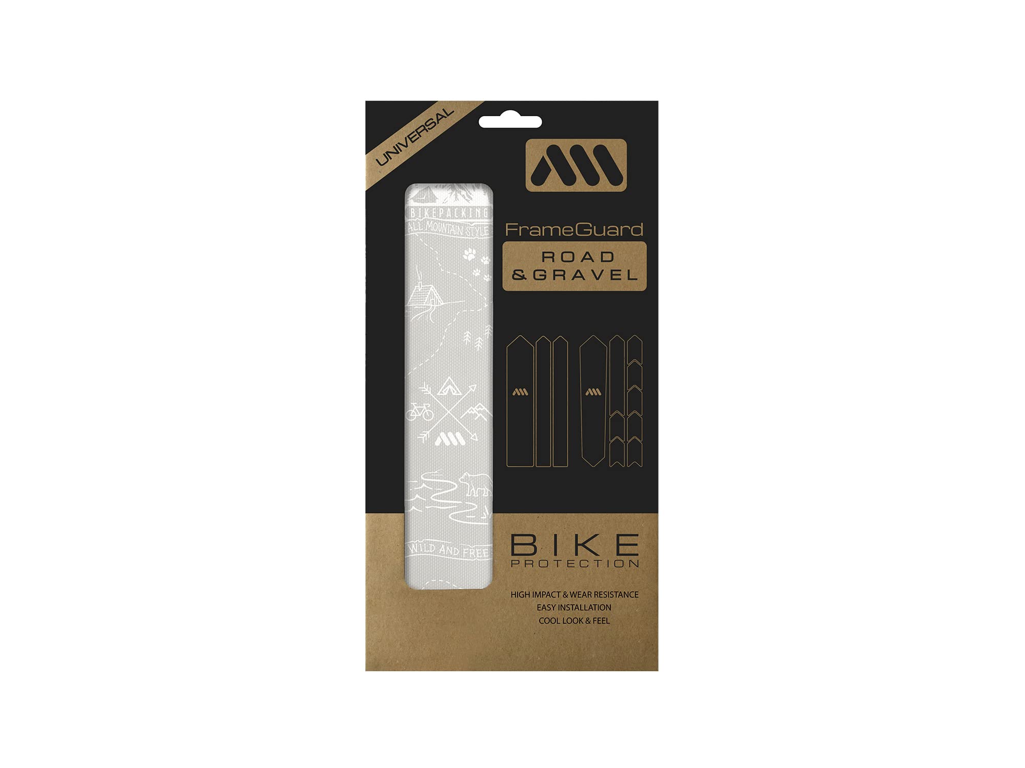 All Mountain Style Unisex Frame Guard Gravel/Road, Bikepacking White, Extra EU