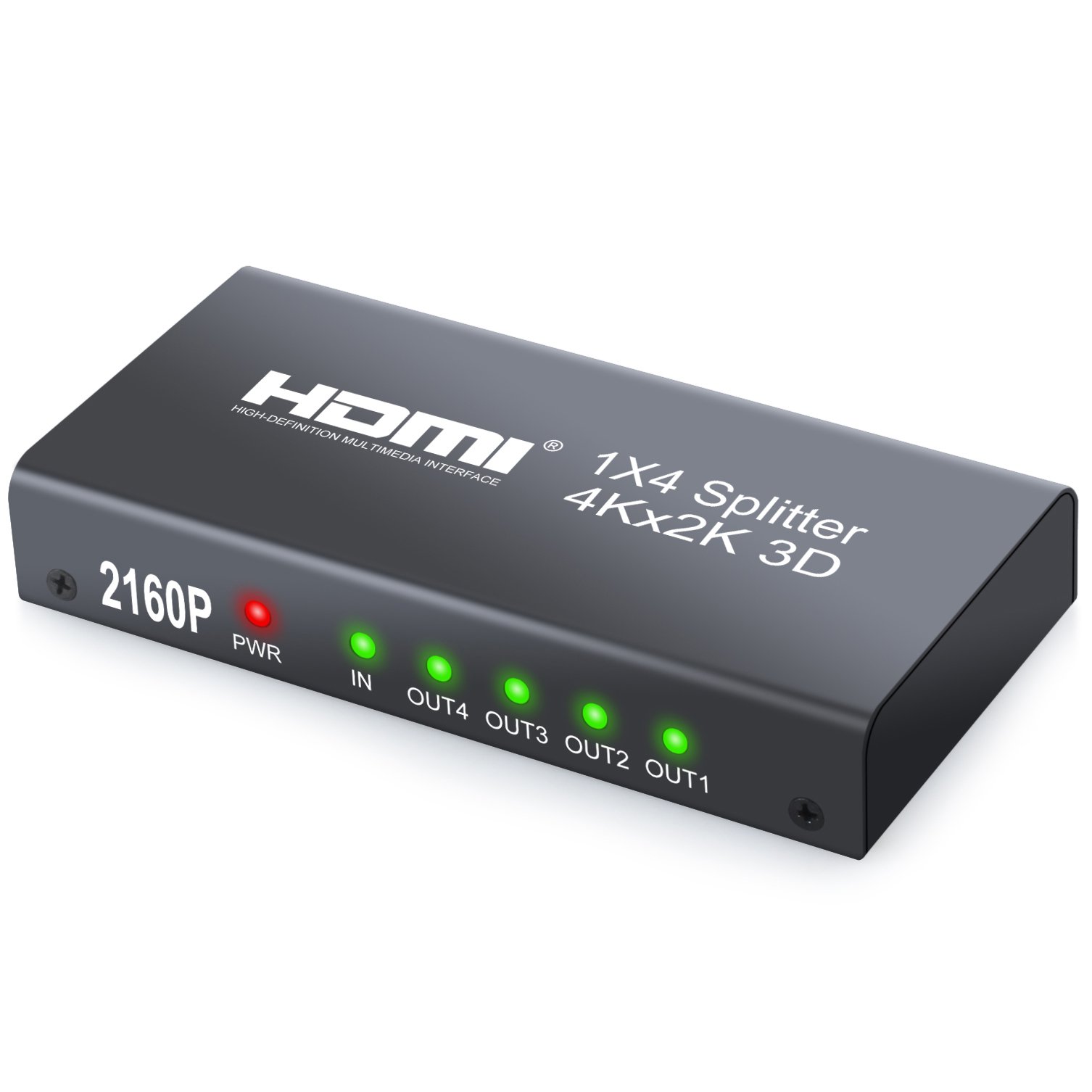 Neoteck 2160P 4Kx2K 4 Way HDMI Splitter HD Hub Smart Splitter Box HDMI Splitters 1 in 4 out 3D Active Amplifier Switcher for HDTV PC SKY Box Projector PS2 PS3 PS4 XBox360 Blu-ray DVD