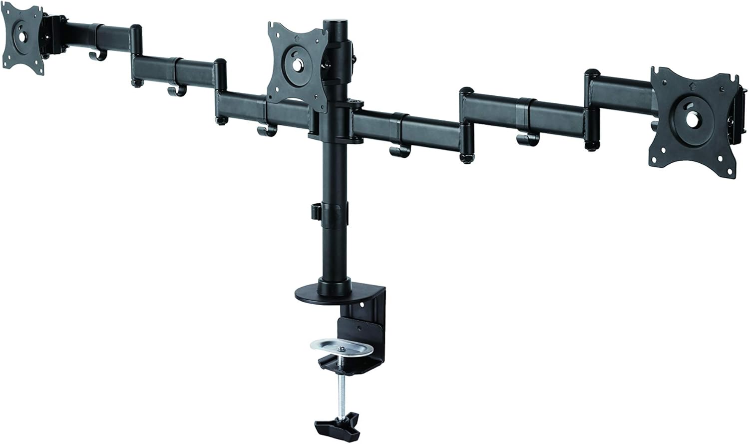 Newstar NM-D135D3BLACK Tilt/Turn/Rotate Triple Desk Mount (clamp) for three 10-27" Monitor Screens, Height Adjustable - Black