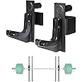 SYL Fitness 2x2 J-Hooks Power Rack Attachment Barbell Holder/Squat Rack Accessories J Cups, Pin Dia Available in 1", 1/2" and 3/4"