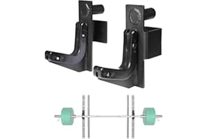 SYL Fitness 2x2" J-Hooks Power Rack Attachment Barbell Holder/Squat Rack Accessories J Cups, Pin Dia Available in 1", 1/2" and 3/4"