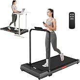 Walking Pad Treadmill, 3.0HP Walking Pad with Handle Bar, Foldable Treadmills for Home Office, Running Machine with LED Display &amp; Remote Control, 20" Widened Running Belt, 300 Lbs Capacity