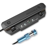 YOVDA Acoustic Guitar Pickup Rechargable Active Soundhole Guitar Pickup Adjustable Pickup For Guitar Magnetic Coil Build-In Guitar Microphone Pickup Double X0 Black