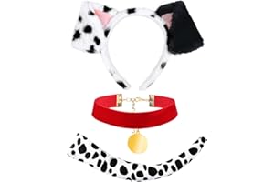 MATINIY 3 Pcs Dalmatian Costume Set 101 Days of School Dalmatian Costume for Kids School Activities Dress Up