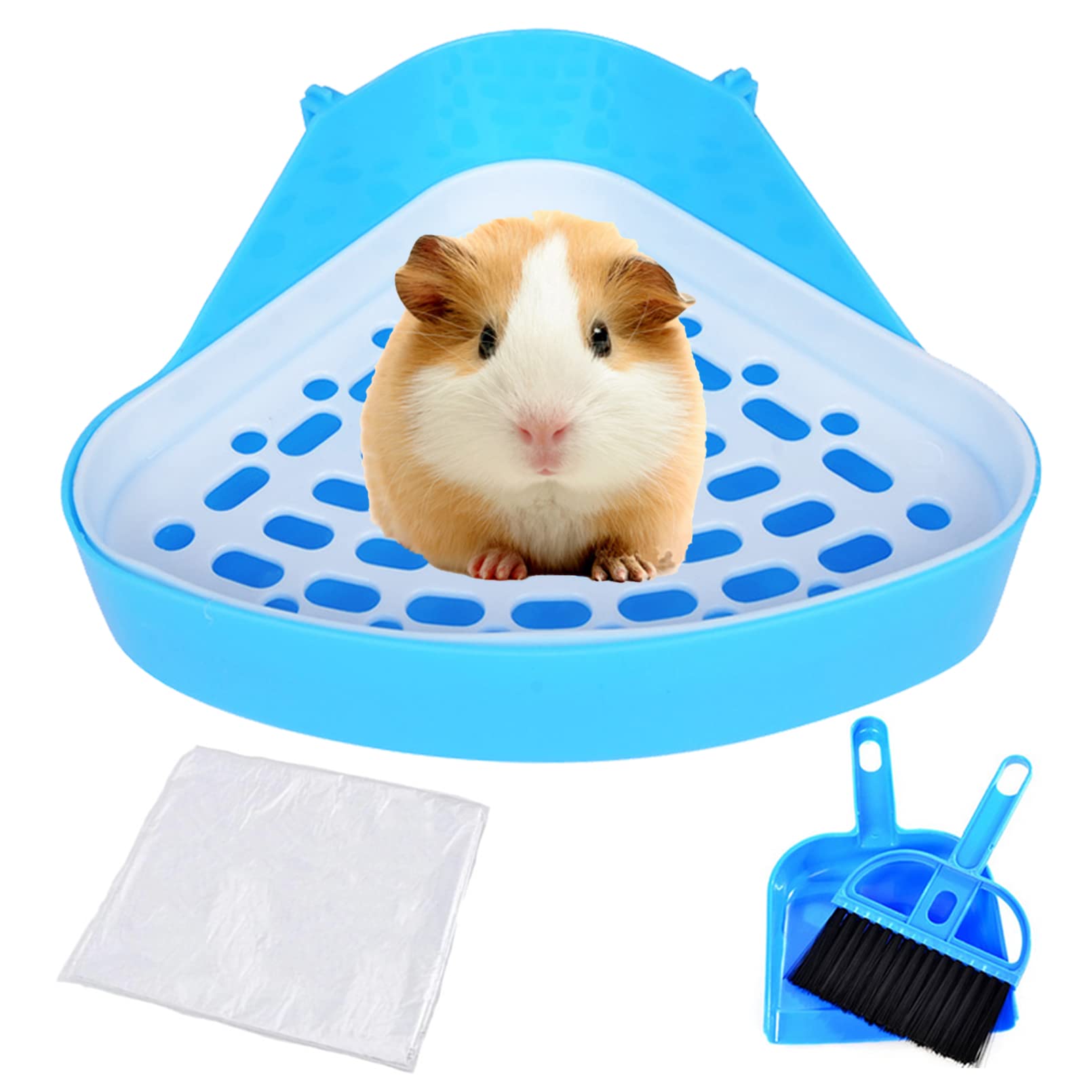 Photo 1 of PINVNBY Guinea Pig Litter Box Triangle Potty Trainer Corner Chinchilla Litter Tray Hamster Plastic Corner Toilet Box for Bunny Ferret Small Animal