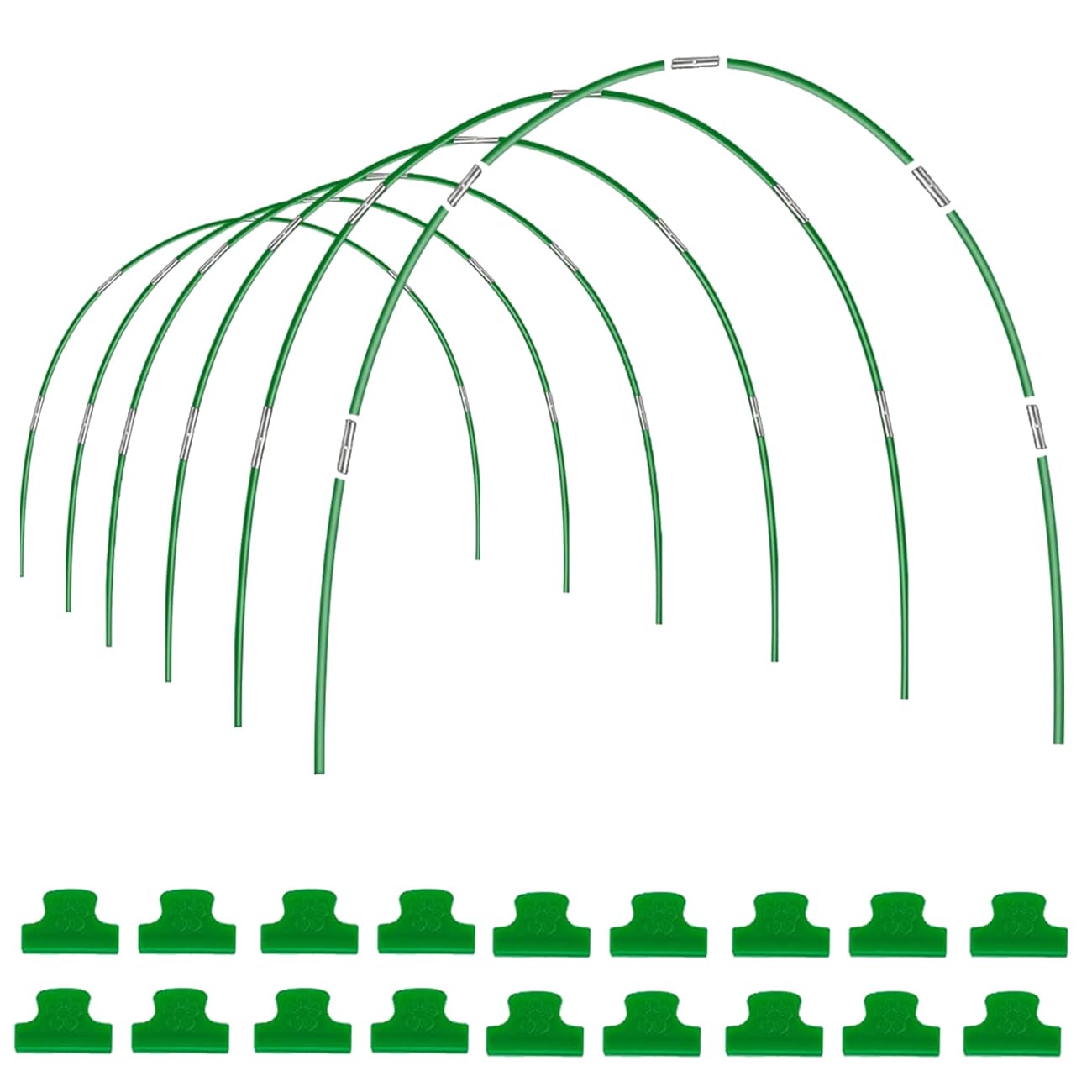 Photo 1 of Greenhouse Hoops Grow Tunnel, 6 Sets of 8FT Long Garden Hoops, 36PCS DIY Grow Tunnel for Raised Beds, Fiberglass Garden Hoops Kit, Rust-Free Garden Tunnel for Garden Fabric,Garden Hoops Grow Tunnel