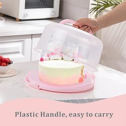 SETLUX 10in Plastic Cake Carrier with Handle, Round