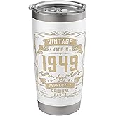 Vintage 1949 77yr 77th Birthday Gifts for Men 77 Years Old Stainless Steel Insulated Tumbler