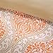 Comfort Spaces – Coco Duvet Cover Mini Set - 3 Piece – Orange and Taupe – Printed Damask Pattern With Corner Ties – Full/Queen size, includes 1 Duvet Cover, 2 Shams