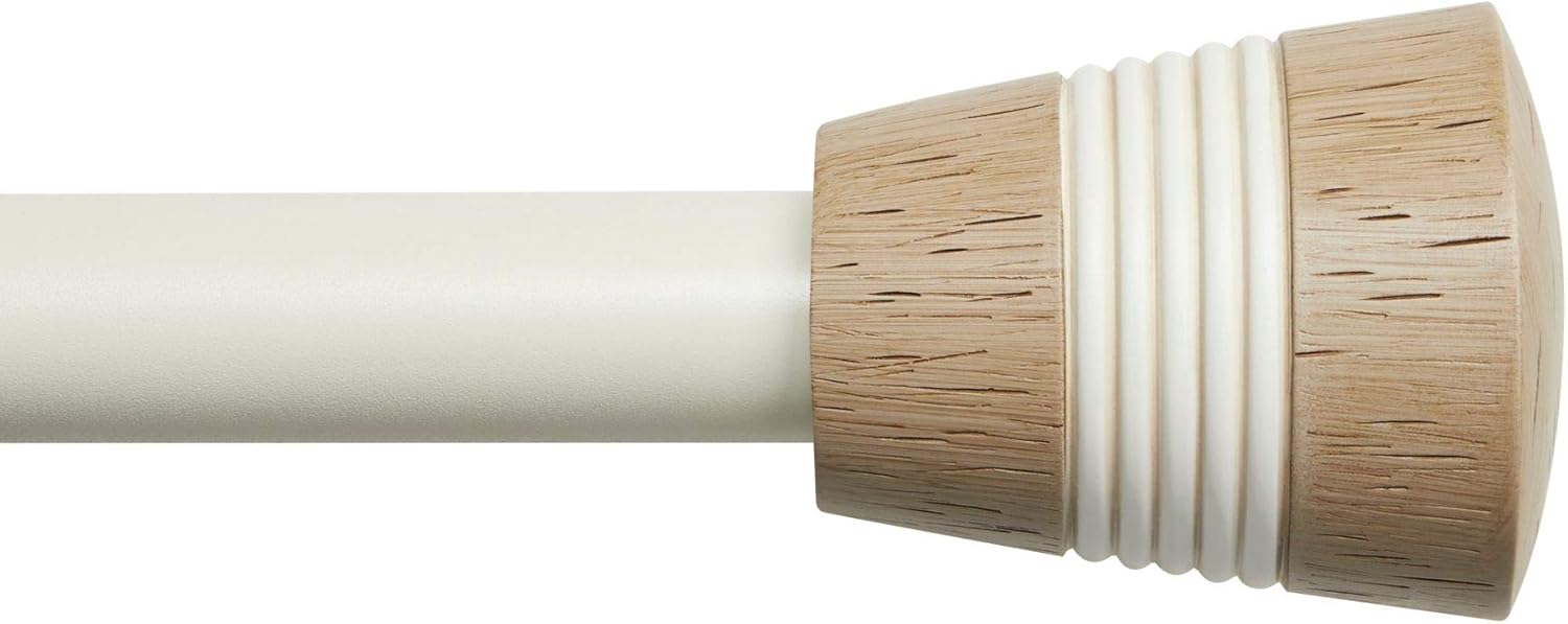 Exclusive Home Curtains Hillhurst Window Curtain Rod and Finial Set, 66"-120", Off White: Home & Kitchen