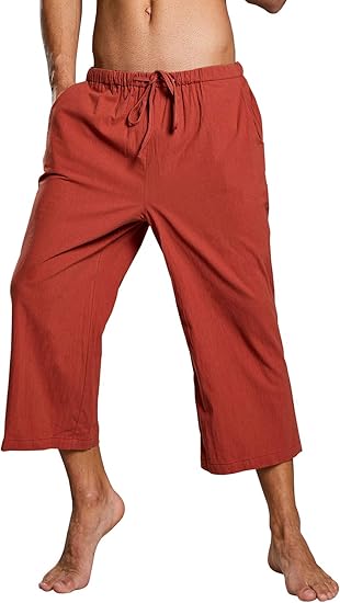 Amazon 麻パンツ リネン イージーパンツ リラックス カジュアル 綿麻 ロングパンツ 七分丈 メンズ ロングパンツ 通販