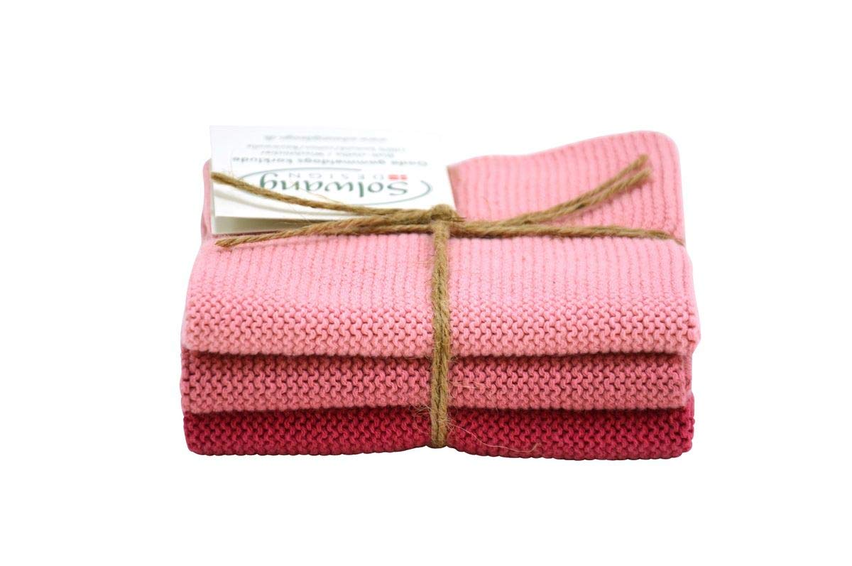 Solwang Cleaning Cloth Antique Pink Combination Knitted Cotton Wipes Stainless Steel