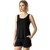 GYS Bamboo Viscose Women's Pajama Sets Tank Top With Shorts 2 Pieces Lounge Sets
