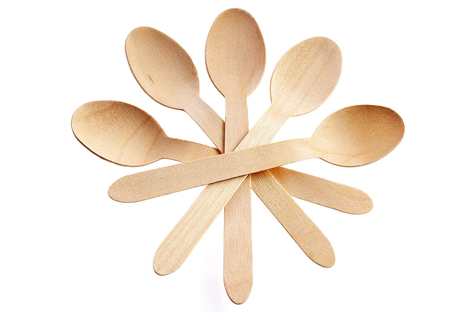 ezkart | Set of 100 |Disposable Wooden Cutleries, Suitable for Various Purposes Such as Parties, Picnics, and Various Other Celebrations etc (Wooden Spoon- 100)