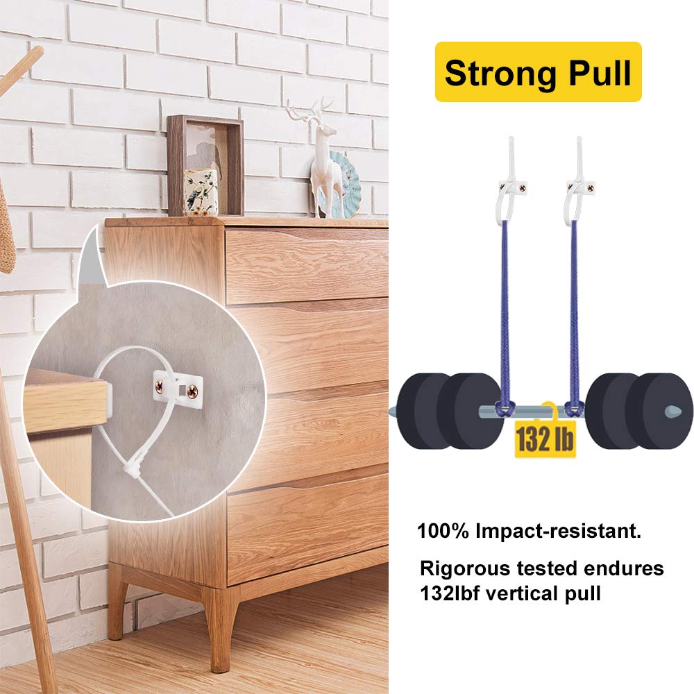 Furniture Anchors Anti Tip, Furniture Straps (10 Pack) for Baby Proofing Safety, Adjustable Anti Tip Furniture Kit, Furniture Prevention Straps Child Baby Safety Straps Earthquake Resistant : Baby