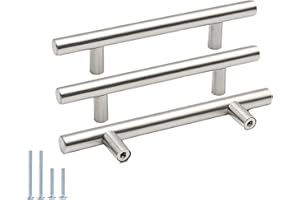 30 Pack - 3-3/4" Hole Center 96mm Cabinet Handle goldenwarm Kitchen Cabinet Handles Brushed Nickel Stainless Steel Kitchen Cu