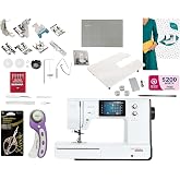 Bernette B77 Computerized Sewing Machine | Heavy Duty, Quilting Kit with Extension Table, Presser Feet, Bobbins, Needles, Rotary Cutter, LCD Display &amp; $200 Bonus Bundle
