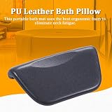 TXYFYP Black PU Leather Bath Pillow Waterproof Anti Slip Suction Cups Spa Neck view 3
