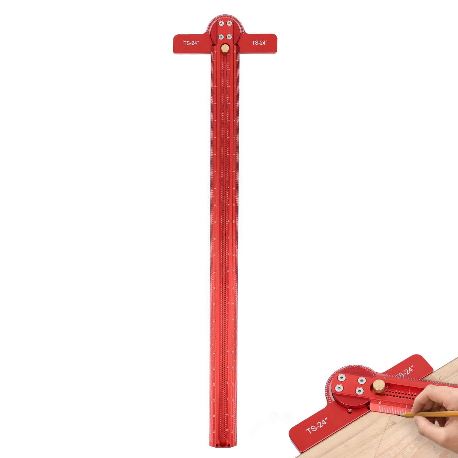 Maxant T-Type Woodworking Scriber, 90 Degree Line Gauge, Architect Ruler, T-Square, 600mm (16 inches) for Carpenter Work, Layout and Measuring Tools