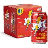 JOLT Cola Modern Soda, Zero Sugar, 80mg Natural Caffeine, Alpha GPC Focus Nootropics, Prebiotics, B Vitamins, 12oz (4 Pack)