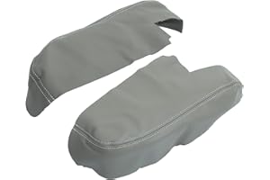X AUTOHAUX 1 Pair Front Door Cover Armrest Cover Pad Replacement Microfiber Leather for Honda Ridgeline 2006-2014 Gray