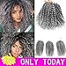HVAXING 8 inch Short Marlybob Crochet Braiding Hair 3 Bundles/pack Afro Kinky Curly Synthetic Ombre Braids Hair Extensions (Natural Color-Grey)