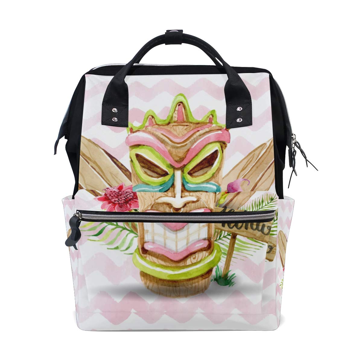 Große Kapazität Windeltasche Mumienrucksack für Babypflege, Hawaii