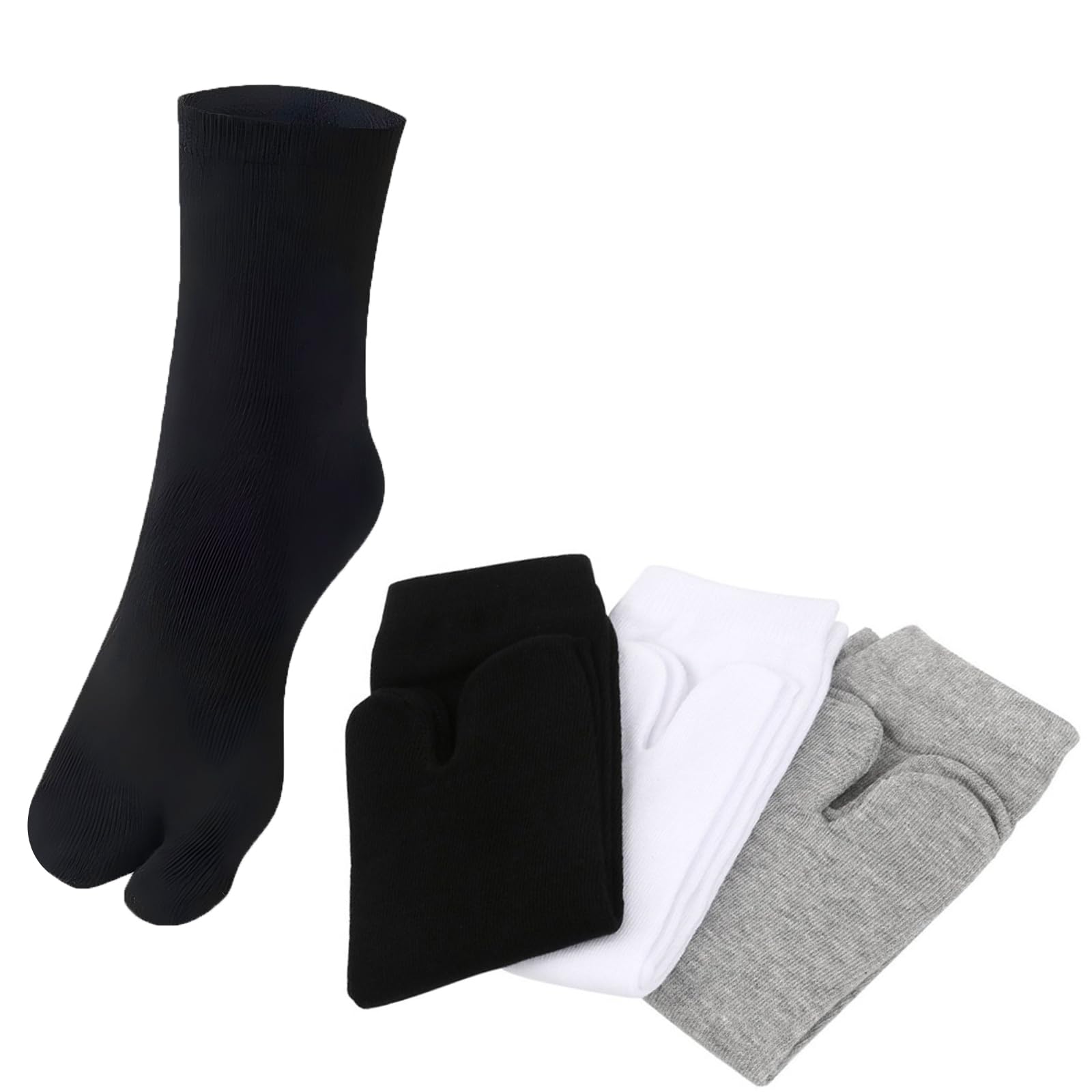 SUNTRADE 3 Pairs Japan Tabi Socks, Split 2 Toe Sandals Ninja Slipper Japanese Kimono Cotton