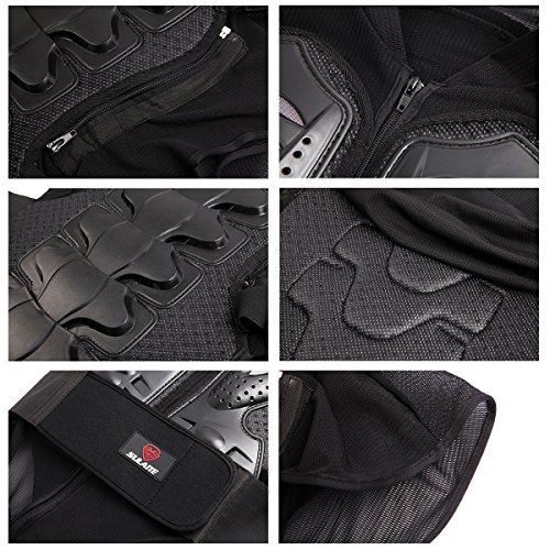 ECLEAR Motorcycle Protective Jacket With Vest Armor Mesh Body Chest Spine Protector Outdoor Sport Gear For Motorcross Racing ATV Quad Dirt Bike Black