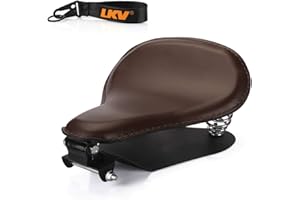 LKV 13.38" Motorcycle Solo Drive Seat with Seatbase Mounting Hardware Kits Custom Chooper Bobber Seats Universal Fit for Harley Davidson Sportster XL 1200 883