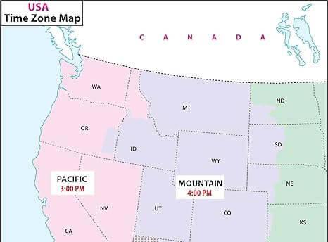 free printable us time zone map with state names
