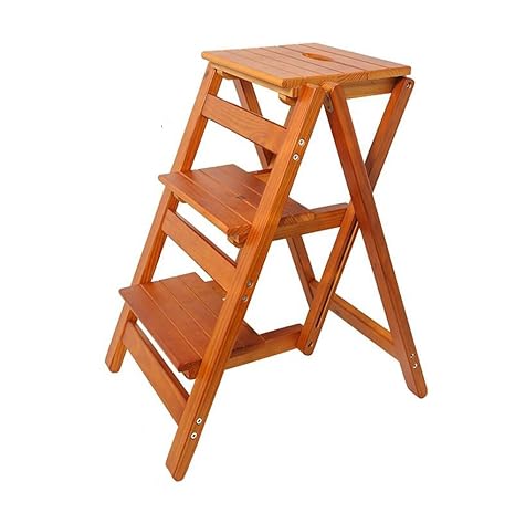 Kids Furniture Decor Storage Wooden Step Ladders Folding Stool