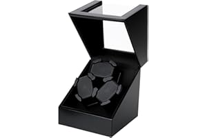 Mcbazel Automatic Watch Winder for 3 Watches with Open Cover Stop, Quiet Motor, 2 Rotation Modes, Flexible Memory Foam Pillow