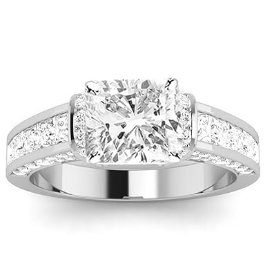 1 9 Cttw 14k White Gold Cushion Cut Contemporary Channel Set
