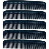 GENTS (5 Pack) Pocket Comb Black Unbreakable Round Teeth Course Fine Pocket Beard &amp; Mustache Combs for Men's Hair | Sideburns Travel-Friendly Symmetry, Friendly Birthday Gifts Peines para Cabello