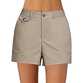 luvamia Dress Shorts for Women Trendy High Waisted Business Causal Summer Elastic Waist Trouser Shorts with Pockets
