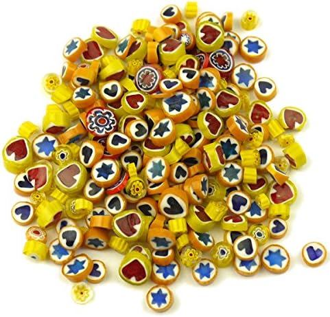 100g(appr. 140Pcs) Yellow Colors Venice Hand Fusible Glass Beads Mosaic Charms