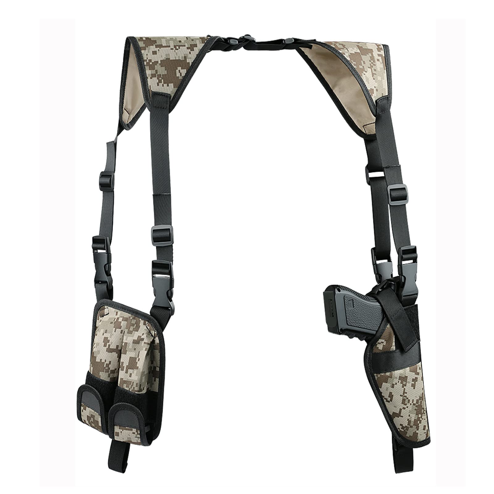 Feyachi Shoulder Holster Airsoft Holsters General Vertical Gun Holster for Man Adjustable for Most Kinds of Pistols (Camouflage)