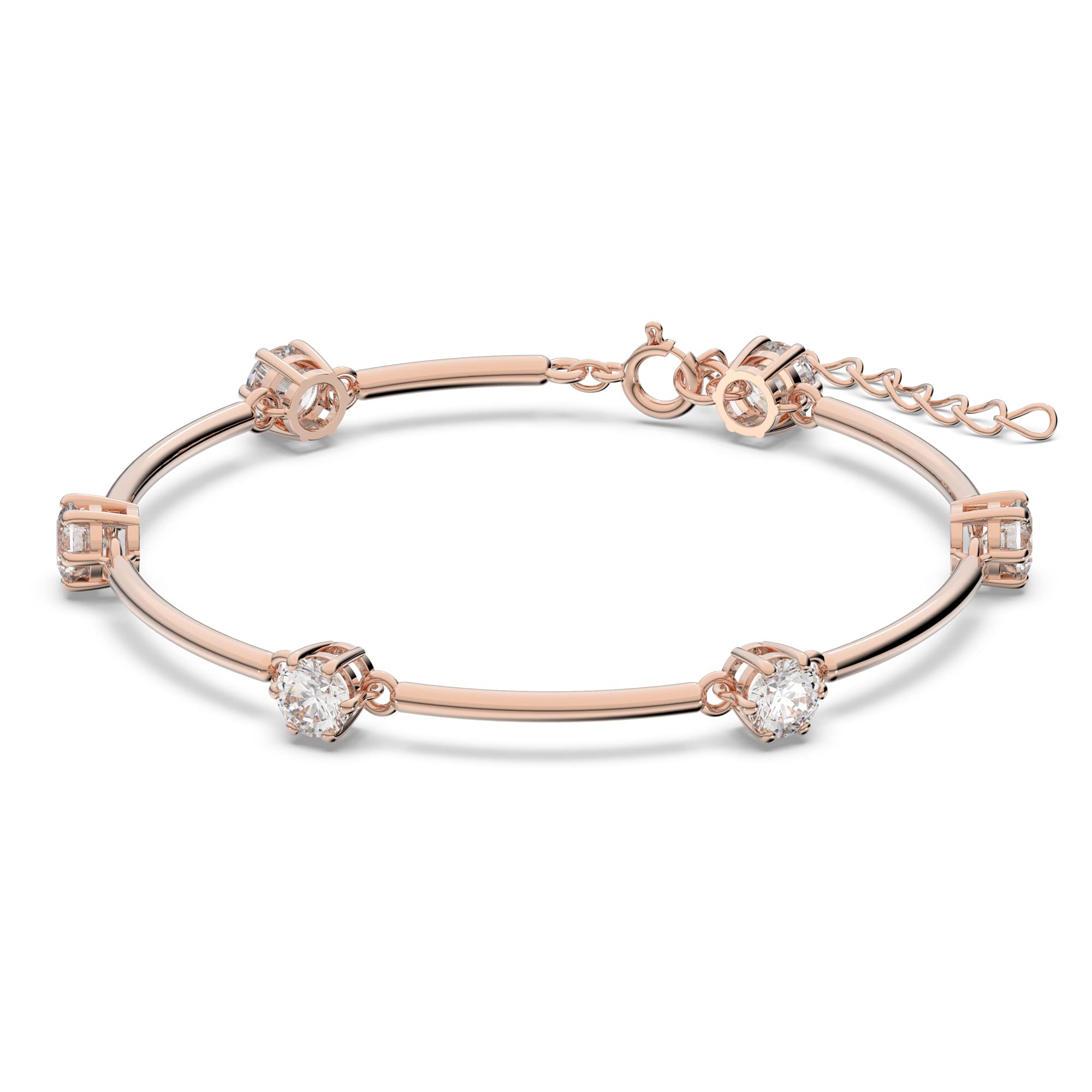 Swarovski Constella bangle, White, Rose-gold tone plated