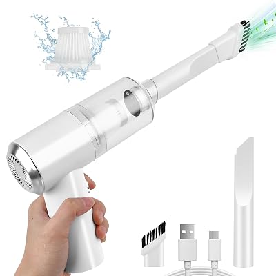 Auloea Mini Car Vacuum Cleaner(4500 pa) Portable Cordless Rechargeable,Tiny Handheld Vacuum, Computer Hand Vacuum for Keyboard and Laptop, Mini Hand Held Vac for Car and Home /V01/White