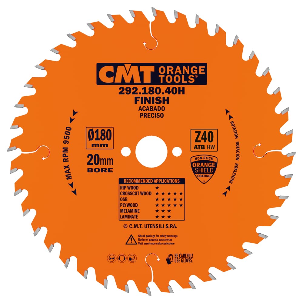 CMT Orange Tools 292.180.40h – Circular Saw 180 x 2.6 x 20 Z 40 ATB 15 Degrees