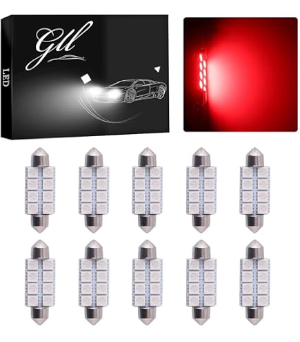 Qasim 6-Pack 44mm (1.73in) Festoon LED Bulbs - 561, 562, 567, 211-2 Replacement, 12V White For Car Dome, Map, License Plate Lights - View #11
